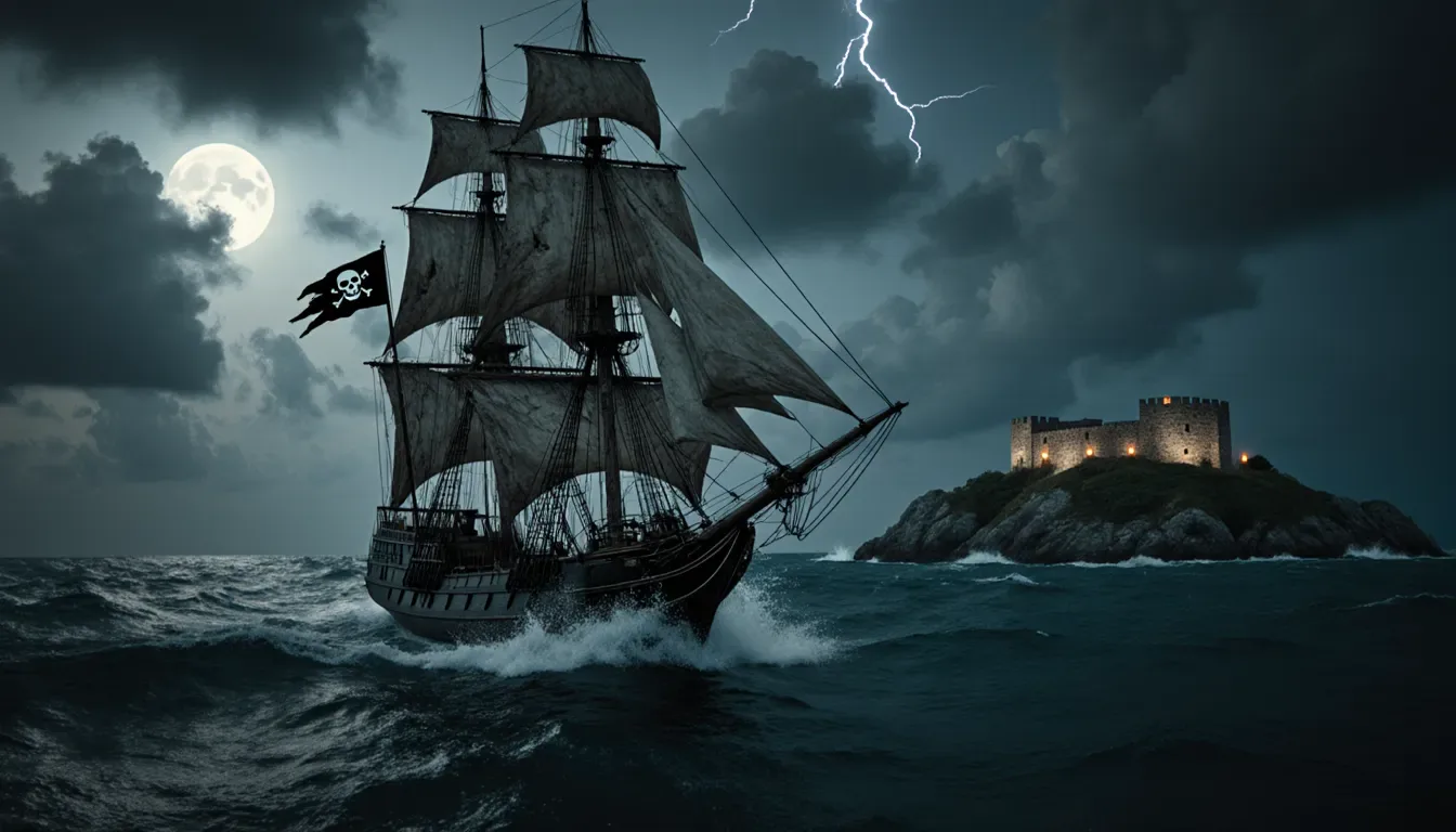 A great ship in a storm